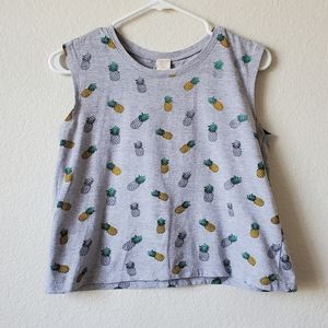 Darling Blue Womans Gray Pineapple Tank Top